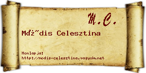 Módis Celesztina névjegykártya